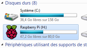 Raspberry Pi icon in Windows Explorer